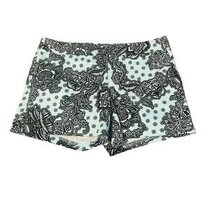 Express Light Blue Paisley Floral Print Side Zip Shorts - Size 8